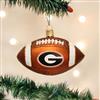 Georgia Bulldogs Glass Christmas Ornament - Football