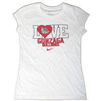 Nike Gonzaga Bulldogs Youth Girls T-Shirt - White