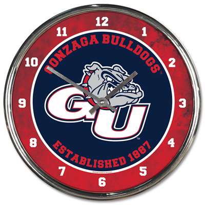 Gonzaga Bulldogs Chrome Wall Clock