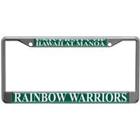 Hawaii Rainbow Warriors Metal License Plate Frame w/Domed Acrylic