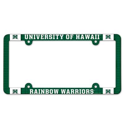 Hawaii Rainbow Warriors Plastic License Plate Frame