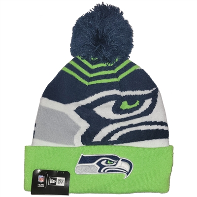 Seattle Seahawks New Era Logo Whiz Pom Knit Beanie