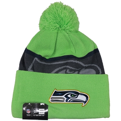 Seattle Seahawks New Era Gold Collection Pom Knit