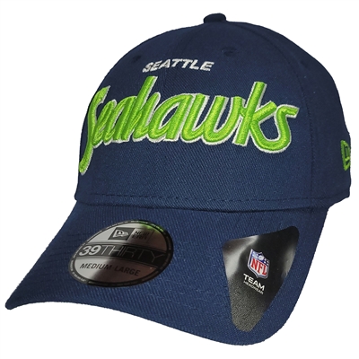 Seattle Seahawks New Era 39Thirty Script Sign Hat