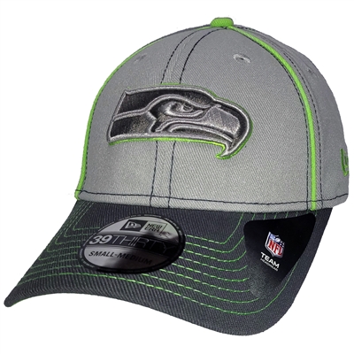 Seattle Seahawks New Era 39Thirty Graphite Pipe Ha