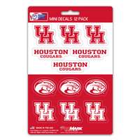 Houston Cougars Mini Decals - 12 Pack