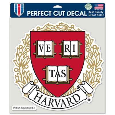 Harvard Crimson Full Color Die Cut Decal - 8" X 8"