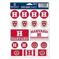 Harvard Crimson Vinyl Sticker Sheet - 17 Stickers