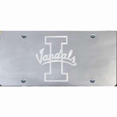 Idaho Vandals Inlaid Acrylic License Plate - Silver Mirror Background