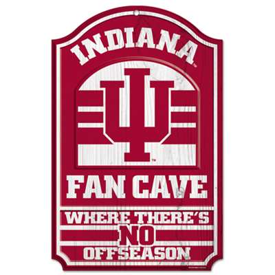 Indiana Hoosiers Fan Cave Wood Sign