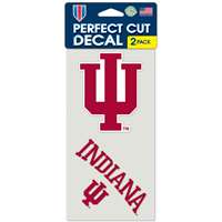Indiana Hoosiers Perfect Cut Decal 4" x 4" - Set of 2