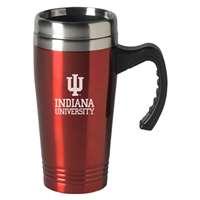 Indiana Hoosiers Engraved 16oz Stainless Steel Travel Mug - Red