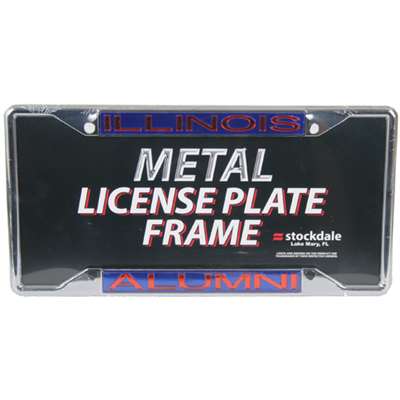 Illinois Fighting Illini Metal Alumni Inlaid Acrylic License Plate Frame