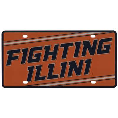 Illinois Fighting Illini Full Color Mega Inlay License Plate