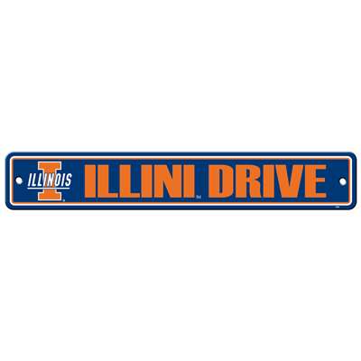 Illinois Fighting Illini Plastic Street Sign