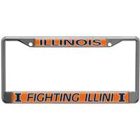 Illinois Fighting Illini Metal License Plate Frame w/Domed Acrylic