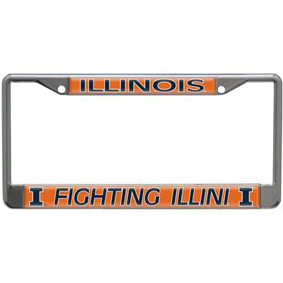 Illinois Fighting Illini Metal License Plate Frame w/Domed Acrylic