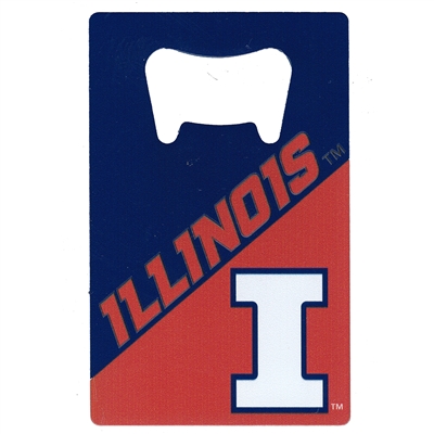 Illinois Fighting Illini Steel Credit Card Bottle Opener