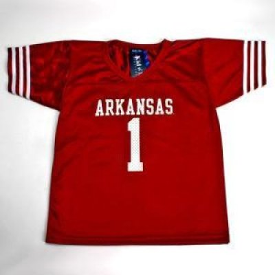 Arkansas #1 Youth Football Jersey - Cardinal