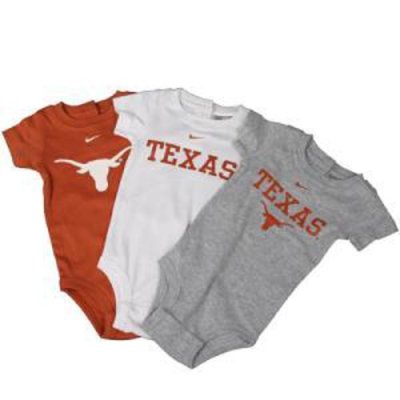 Texas Nike Infant 3-pack Creeper Set