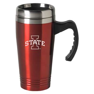 Iowa State Cylcones Engraved 16oz Stainless Steel Travel Mug - Red