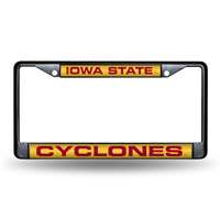 Iowa State Cyclones Inlaid Acrylic Black License Plate Frame