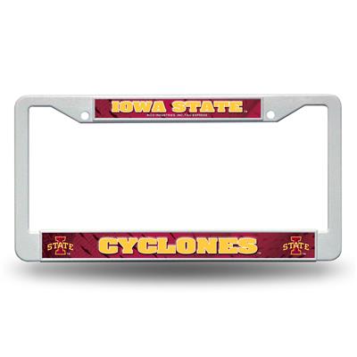 Iowa State Cyclones White Plastic License Plate Frame