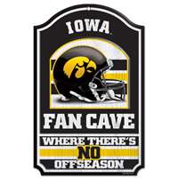 Iowa Hawkeyes Fan Cave Wood Sign