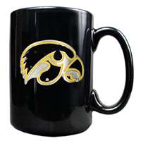 Iowa Hawkeyes 15oz Black Ceramic Mug