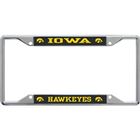 Iowa Hawkeyes Metal License Plate Frame - Carbon Fiber