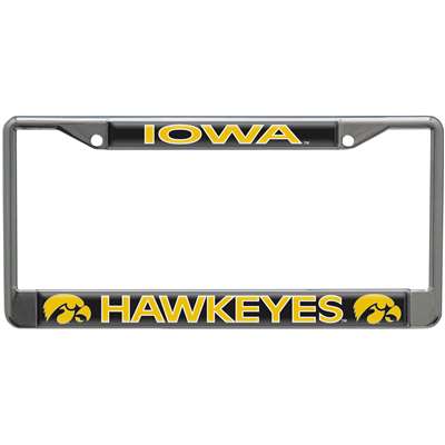 Iowa Hawkeyes Metal License Plate Frame w/Domed Acrylic