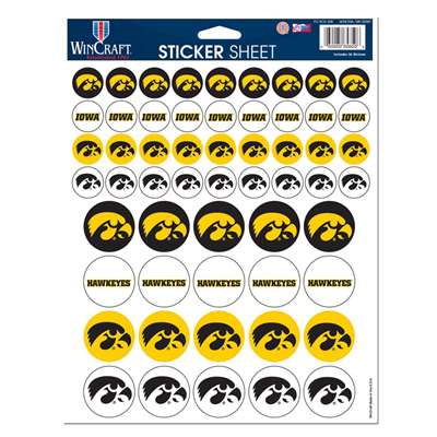 Iowa Hawkeyes Vinyl Sticker Sheet - 56 Stickers