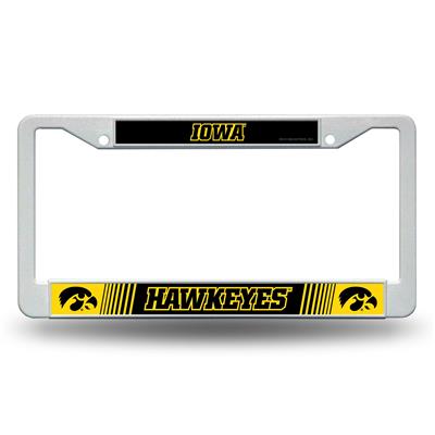 Iowa Hawkeyes White Plastic License Plate Frame