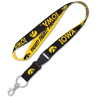 Iowa Hawkeyes Logo Lanyard by WinCraft - Black/Yellow