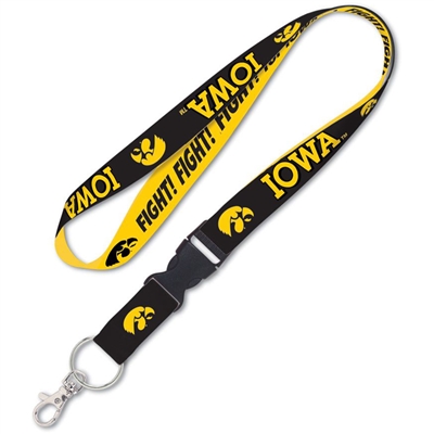 Iowa Hawkeyes Logo Lanyard by WinCraft - Black/Yellow