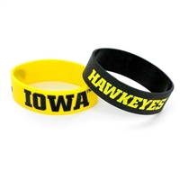 Iowa Hawkeyes Wide Rubber Wristband - 2 Pack
