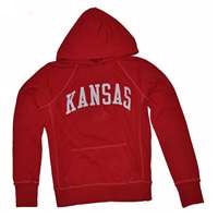 Kansas Jayhawks Hooded Sweatshirts - Ladies Hoody By League - Vintage Red