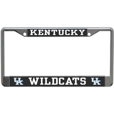 Kentucky Wildcats Metal License Plate Frame - Carbon Fiber
