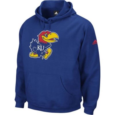 Adidas Kansas Jayhawks Playbook Fleece Hooded Sweatshirts - Royal