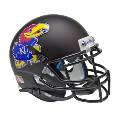 Kansas Jayhawks Mini Helmet by Schutt - Matte Black