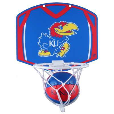 Kansas Jayhawks Mini Basketball And Hoop Set - Alt