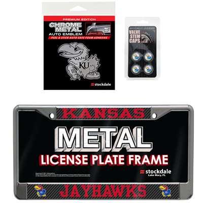Kansas Jayhawks 3 Piece Automotive Fan Kit