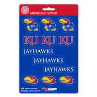 Kansas Jayhawks Mini Decals - 12 Pack