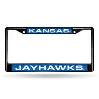 Kansas Jayhawks Inlaid Acrylic Black License Plate Frame