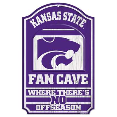 Kansas State Wildcats Fan Cave Wood Sign