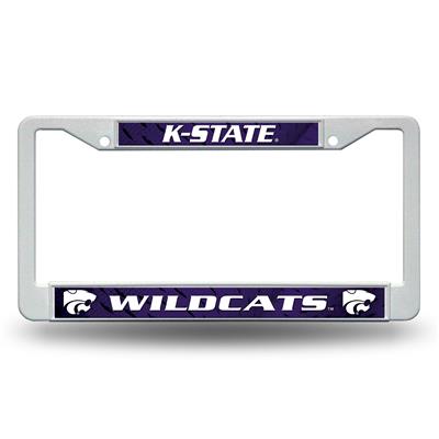 Kansas State Wildcats White Plastic License Plate Frame