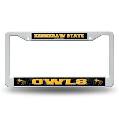 Kennesaw State Owls White Plastic License Plate Frame