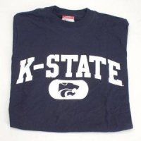 Kansas State T-shirt By Champion - "k-state" Reverse Cat Head - Deep Purple