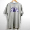 Kansas State T-shirt By Champion - Arched Kansas State Over Powercat Logo - Oxford