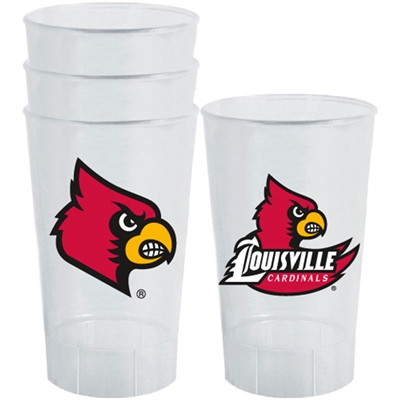 Louisville Cardinals Plastic Tailgate Cups - Set of 4